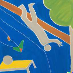the discovery of gravity, painting by Henri Matisse generated by DALL·E 2